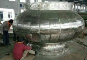 户外花篮雕塑厂家 喷漆小品 大型不锈钢花篮雕塑制作