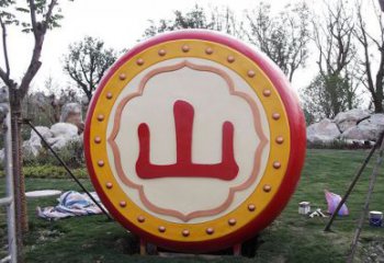 喷漆鼓雕塑厂家 中式小品 大型不锈钢鼓雕塑生产