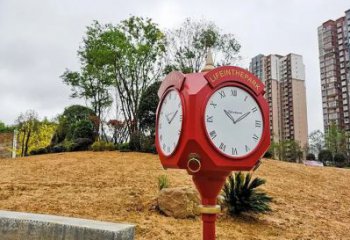 街道钟表雕塑厂家 现代摆件 烤漆不锈钢钟表雕塑厂
