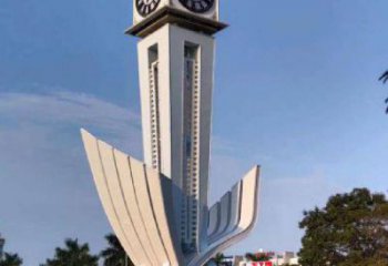 商业街钟表雕塑厂家 广场摆件 现代不锈钢钟表雕塑制作