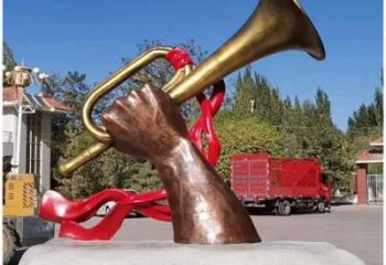 广场喇叭雕塑厂家 党建小品 现代不锈钢喇叭雕塑制作