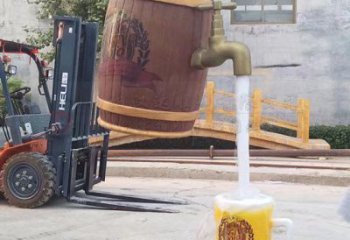 户外酒坛雕塑厂家 喷水小品 创意不锈钢酒坛雕塑生产