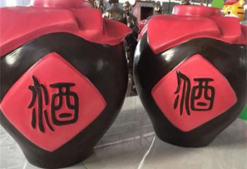 大型酒坛雕塑厂家 抽象小品 户外不锈钢酒坛雕塑定做