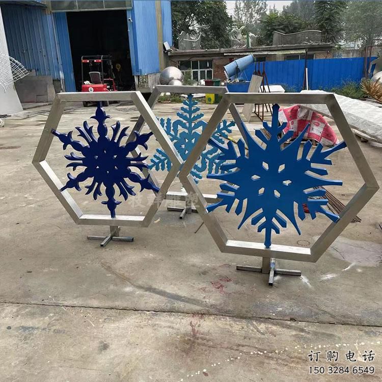 户外雪花雕塑厂家 喷漆小品 几何不锈钢雪花雕塑生产制作 户外雪花雕塑厂家 喷漆小品 几何不锈钢雪花雕塑生产制作
