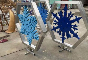 广场雪花雕塑厂家 镂空小品 大型不锈钢雪花雕塑厂