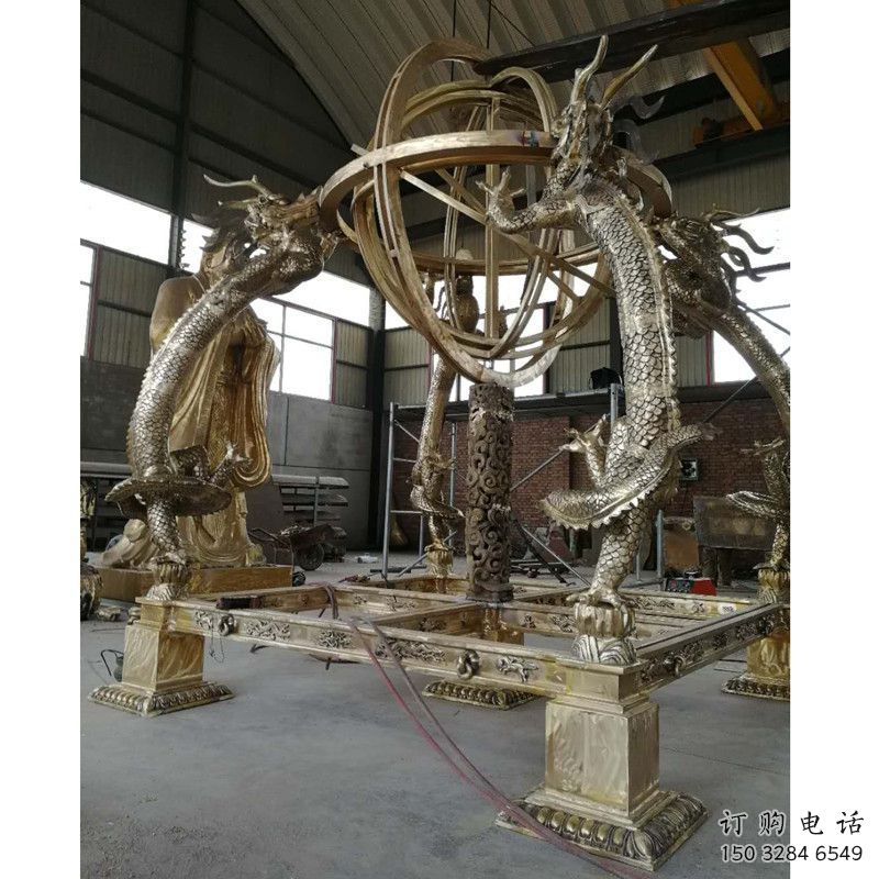 铸造浑天仪雕塑厂家 中式摆件 创意不锈钢浑天仪雕塑生产