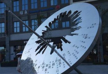 镜面日晷雕塑厂家 大型摆件 创意不锈钢日晷雕塑厂