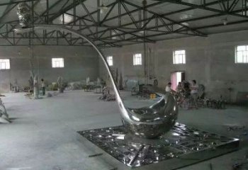 现代汤匙雕塑厂家 大型别墅区摆件 不锈钢户外汤匙雕塑厂