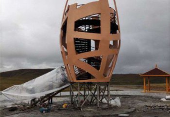 街道鸟笼雕塑厂家 现代摆件 喷漆不锈钢鸟笼雕塑厂