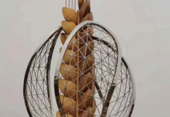 大型麦穗雕塑厂家 广场小品 烤漆不锈钢麦穗雕塑定制