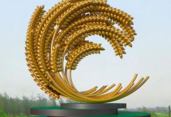 园林麦穗雕塑厂家 广场小品 中式不锈钢麦穗雕塑生产厂