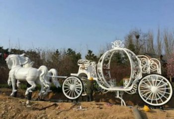 镂空马车雕塑厂家 园林小品 住宅小区不锈钢马车雕塑厂