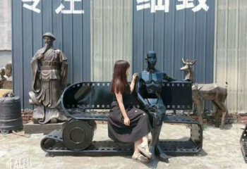 抽象凳子雕塑厂家 公园仿古小品 几何不锈钢凳子雕塑厂