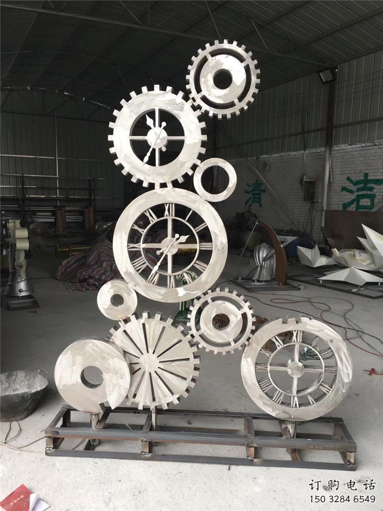 广场齿轮雕塑厂家 现代公园小品 大型不锈钢齿轮雕塑厂