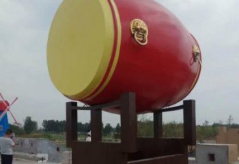 仿古锣鼓雕塑厂家 公园广场小品 房地产不锈钢锣鼓雕塑厂