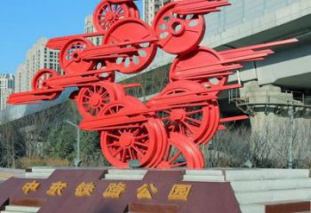 户外齿轮雕塑厂家 喷漆小品 喷漆不锈钢齿轮雕塑工厂