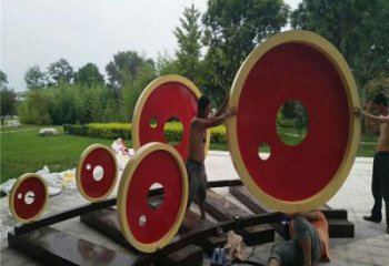 彩绘齿轮雕塑厂家 欧式摆件 街头不锈钢齿轮雕塑制作