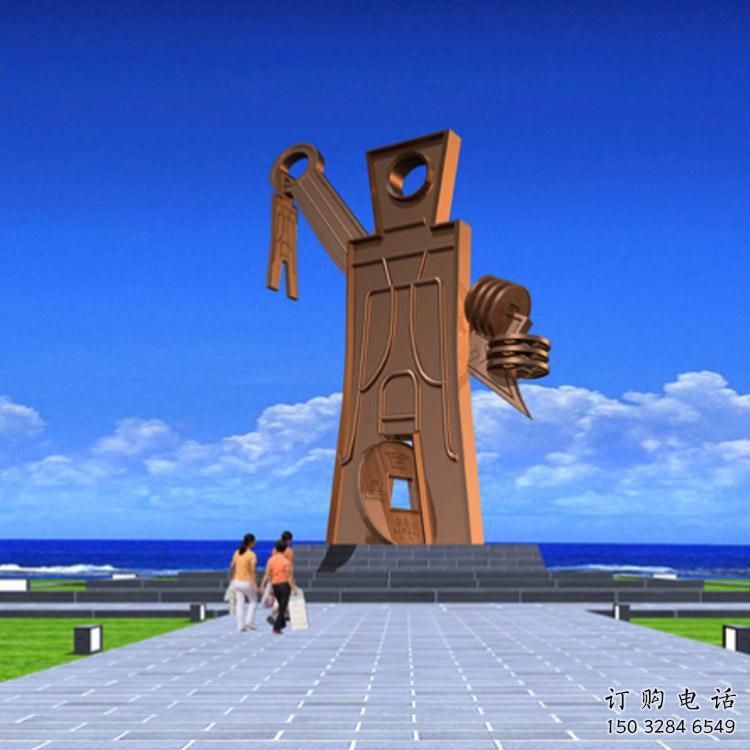 异形钥匙雕塑厂家 现代小品 户外不锈钢钥匙雕塑厂