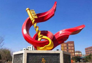 中式钥匙雕塑厂家 抽象烤漆小品 街头不锈钢钥匙雕塑厂