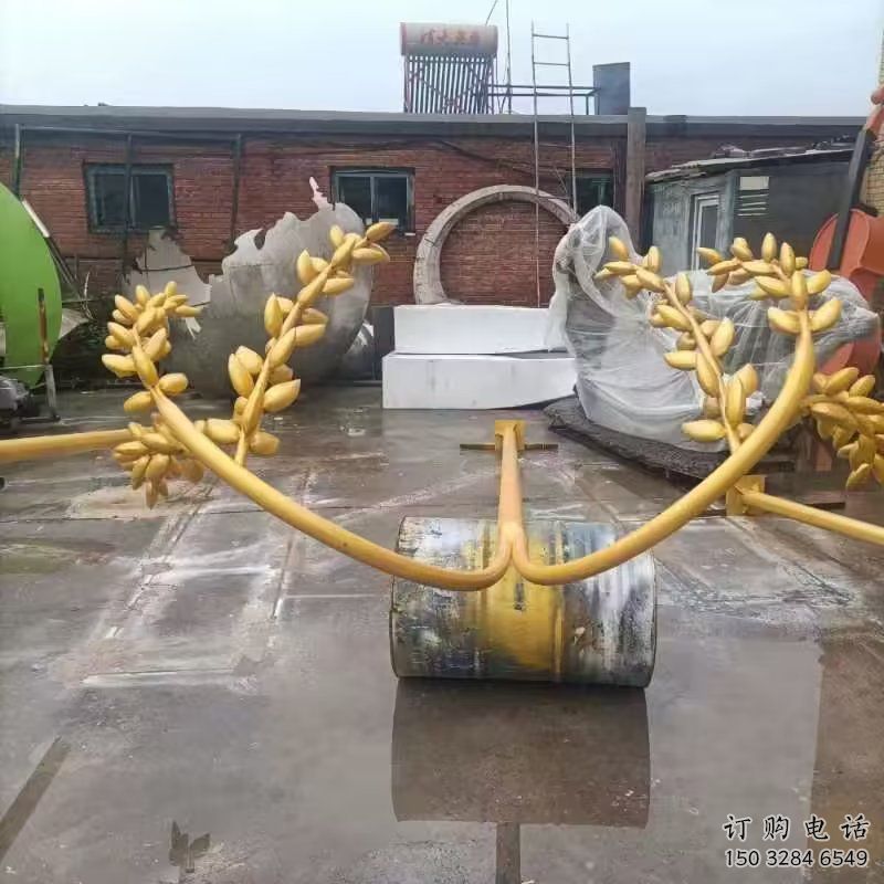 几何水稻雕塑厂家 现代公园小品 仿真不锈钢水稻雕塑制作 几何水稻雕塑厂家 现代公园小品 仿真不锈钢水稻雕塑制作