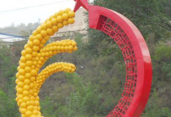 商业街水稻雕塑厂家 公园摆件 大型不锈钢水稻雕塑厂