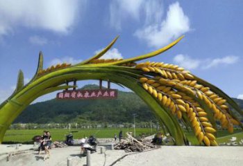 几何禾苗雕塑厂家 公园广场小品 大型不锈钢禾苗雕塑厂