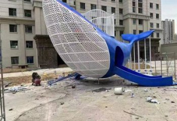 户外滑梯雕塑厂家 喷漆小品 创意不锈钢滑梯雕塑厂