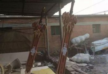 几何利剑雕塑厂家 房地产小品 户外不锈钢利剑雕塑制作