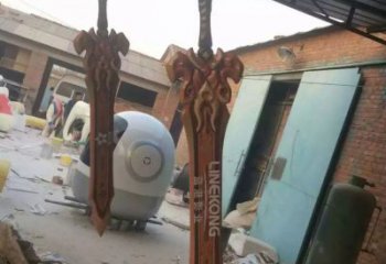 户外利剑雕塑厂家 喷漆小品 现代不锈钢利剑雕塑厂制作
