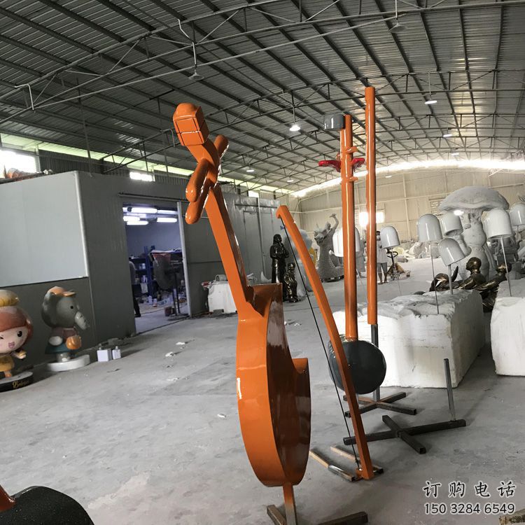 街头二胡雕塑厂家 大型别墅区摆件 创意二胡雕塑厂