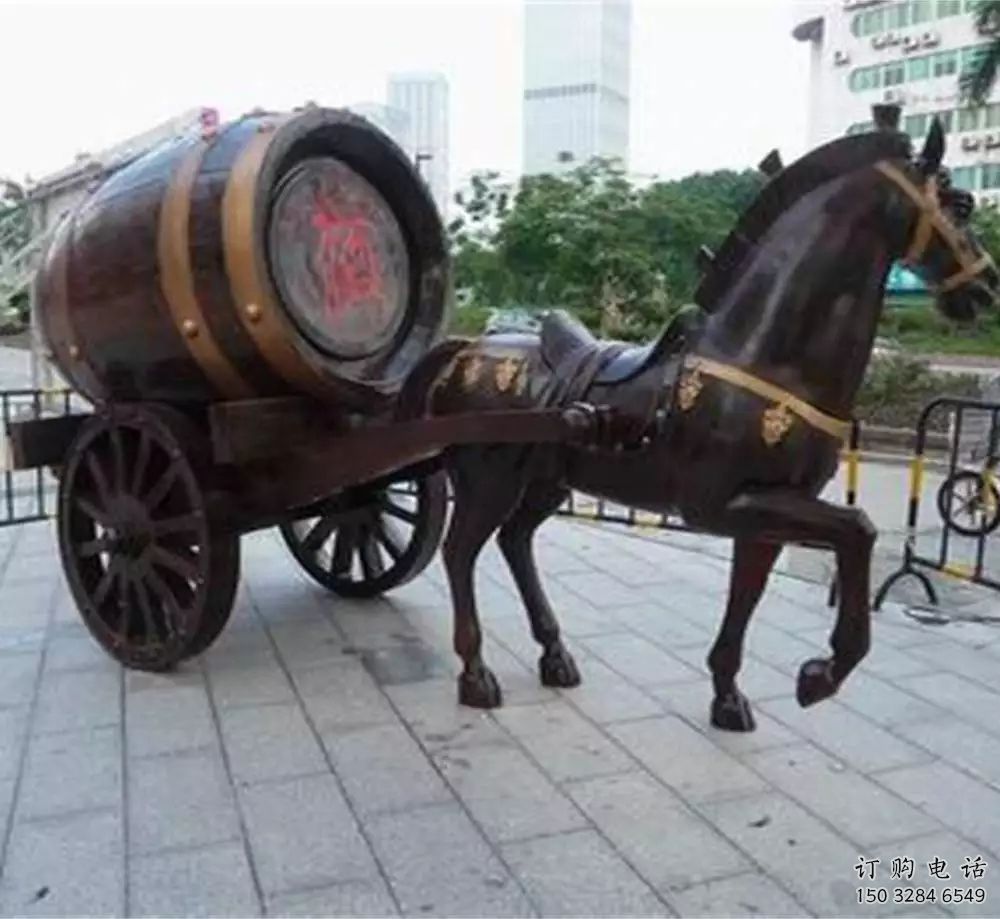 仿古酒桶雕塑厂家 公园小品 房地产酒桶雕塑厂