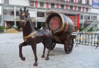 大型酒桶雕塑厂家 创意摆件小品 仿古酒桶雕塑生产