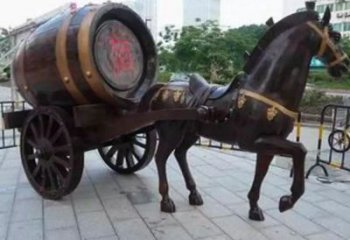 仿古酒桶雕塑厂家 公园小品 房地产酒桶雕塑厂