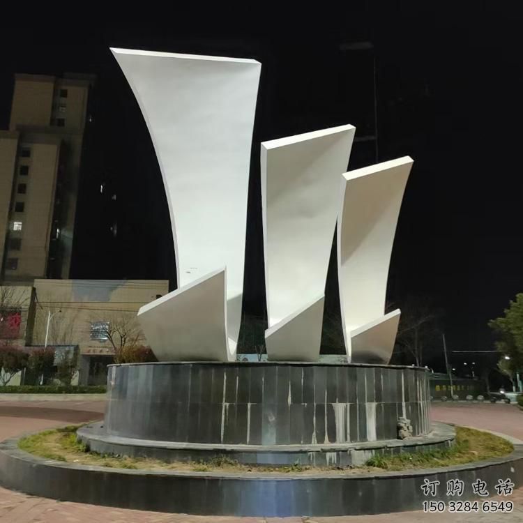广场船帆雕塑厂家 公园小品 几何不锈钢船帆雕塑厂