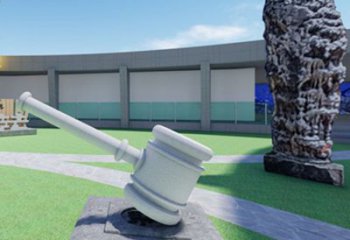 党建锤子雕塑厂家 异形小品 大型不锈钢锤子雕塑厂