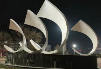 园林船帆雕塑厂家 烤漆小品 中式不锈钢船帆雕塑厂