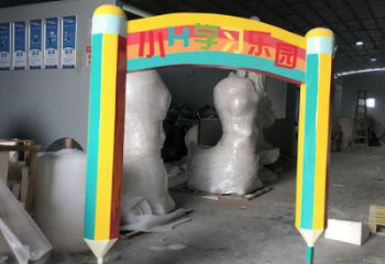 几何铅笔雕塑厂家 幼儿园小品 创意不锈钢铅笔雕塑加工厂
