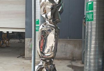 广场糖果雕塑厂家 抽象户外小品 大型不锈钢糖果雕塑厂