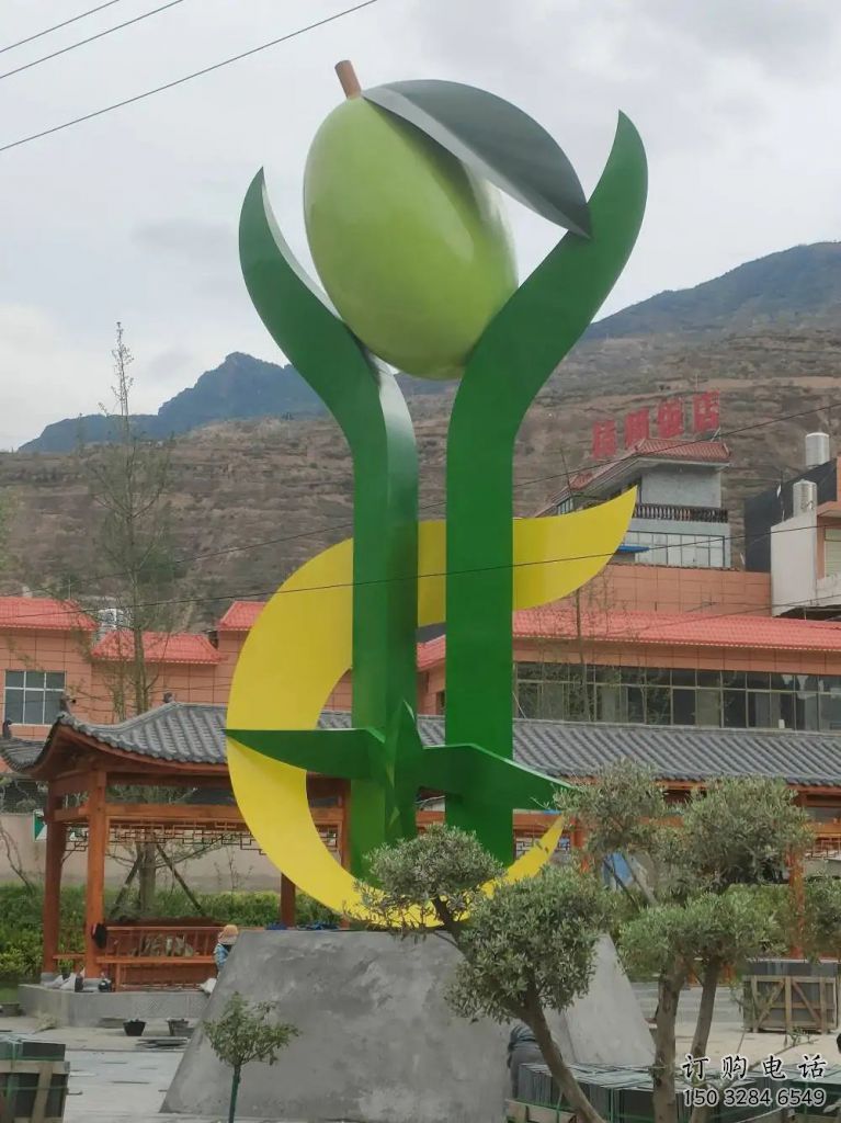 喷漆青果雕塑厂家 中式村口小品 草地不锈钢青果雕塑厂 喷漆青果雕塑厂家 中式村口小品 草地不锈钢青果雕塑厂