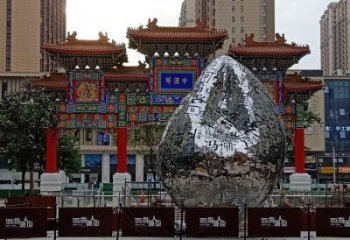 广场百家姓雕塑厂家 公园小品 户外不锈钢百家姓雕塑定做