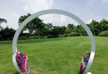 创意耳机雕塑厂家 创意抽象小品 公园不锈钢耳机雕塑厂