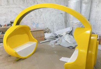 中式耳机雕塑厂家 欧式小品 游乐场不锈钢耳机雕塑厂