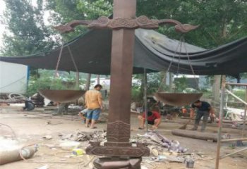 广场天平秤雕塑厂家 公园小品 大型不锈钢天平秤雕塑厂