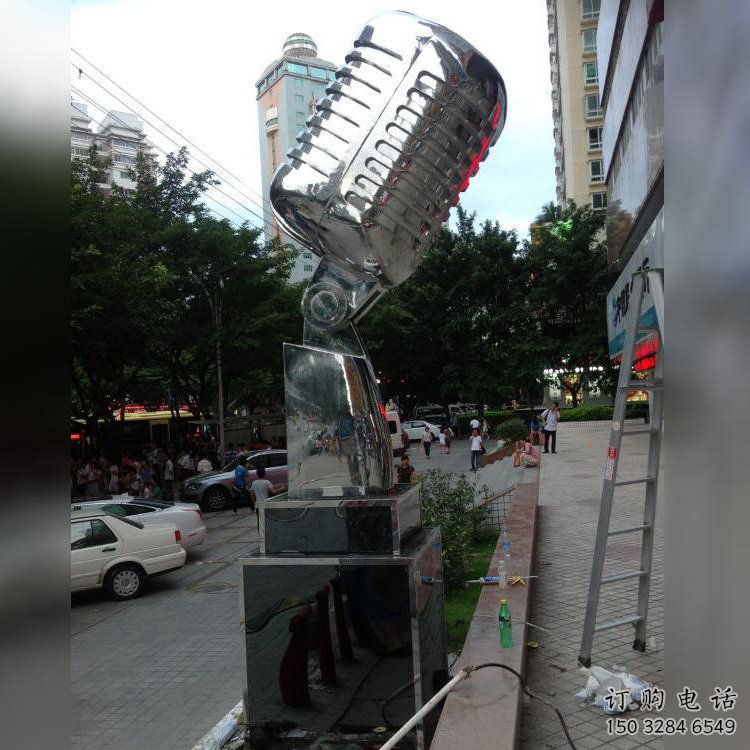 公园话筒雕塑厂家 欧式户外摆件 中式不锈钢话筒雕塑厂