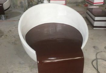 酒店咖啡杯雕塑厂家 创意公园小品 现代咖啡杯雕塑厂
