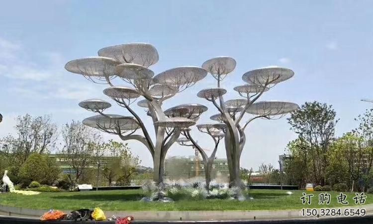 镜面花伞雕塑厂家 大型摆件 镂空不锈钢花伞雕塑制作