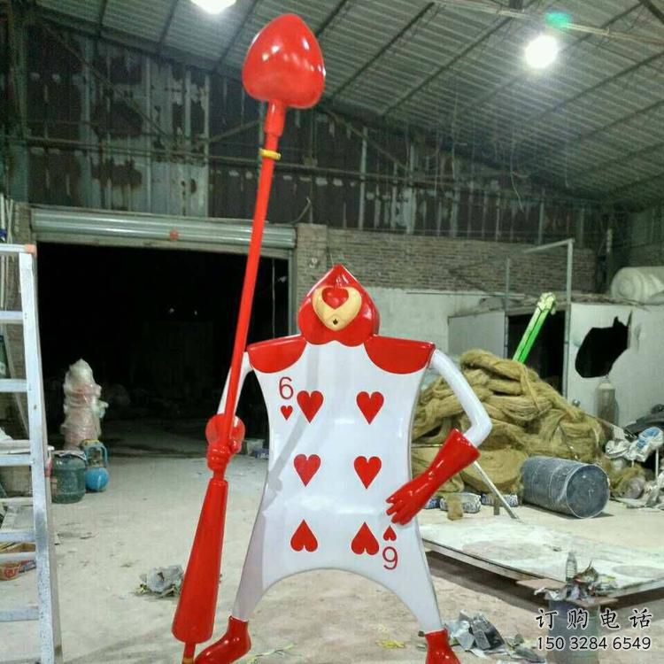 喷漆扑克雕塑厂家 中式村口小品 草地扑克雕塑厂 喷漆扑克雕塑厂家 中式村口小品 草地扑克雕塑厂