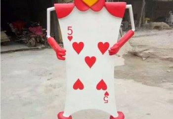 大型扑克雕塑厂家 锻造小品 烤漆扑克雕塑加工