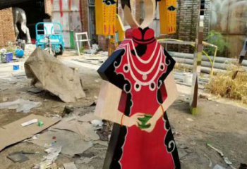 仿古皮影雕塑厂家 现代小品 房地产皮影雕塑厂制作