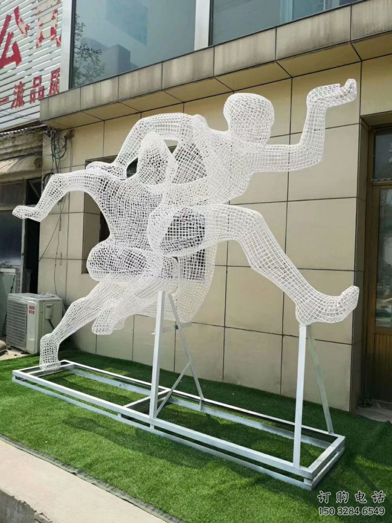 体育场乒乓球拍雕塑厂家 仿真人物运动小品 